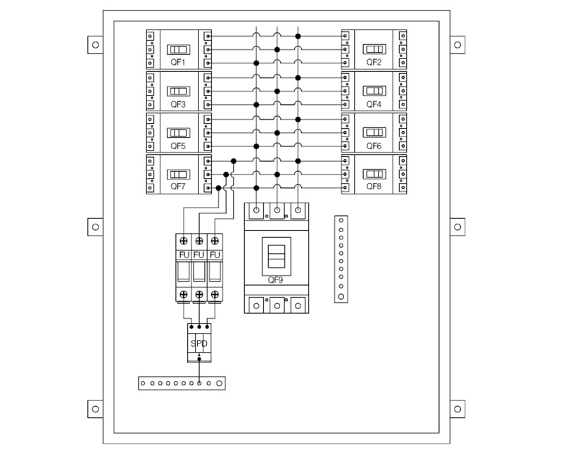 Caja combinadora fotovoltaica de CA SHLX-AC8/1